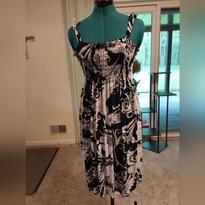 Black and white marble floral dress